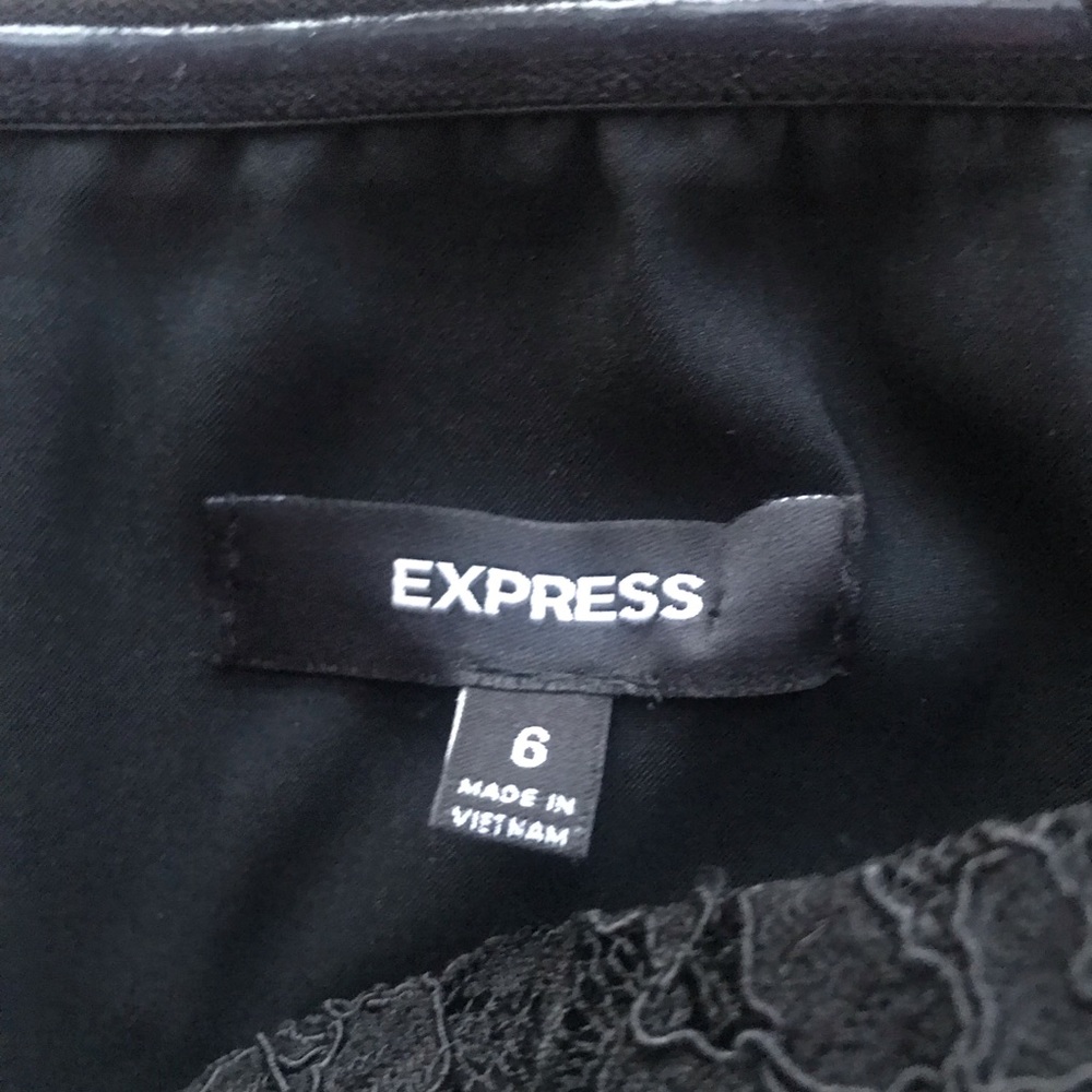 Express black strapless dress, lace overlay, sz 6 - Picture 3 of 8